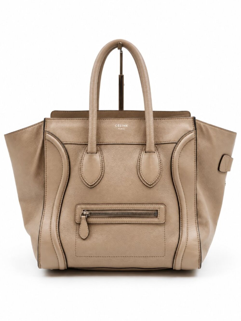 CELINE Luggage Phantom Tote Bag Beige Taupe Leather Large Top Handle